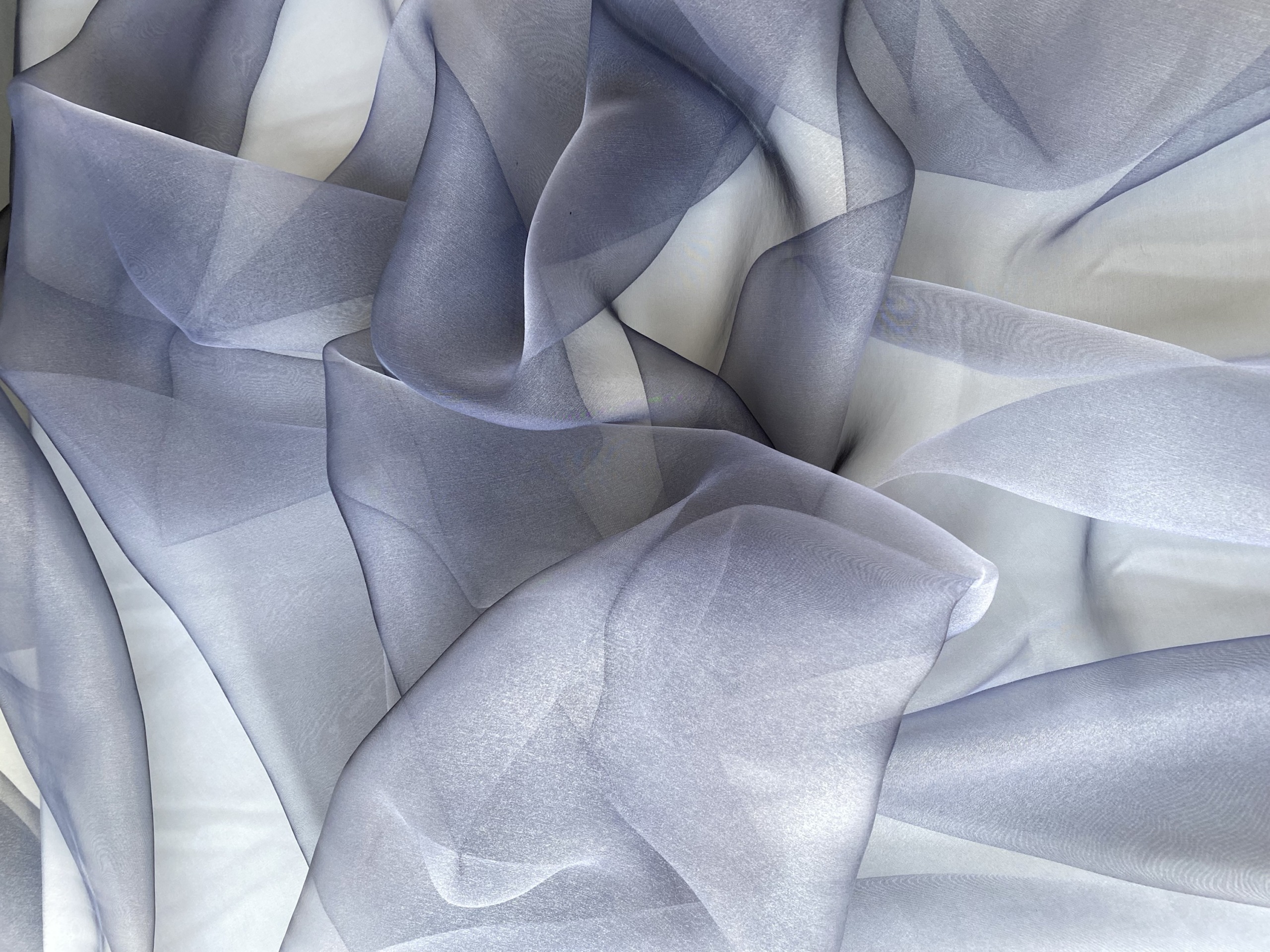 Grey shiny organza fabric Bodikian Textiles