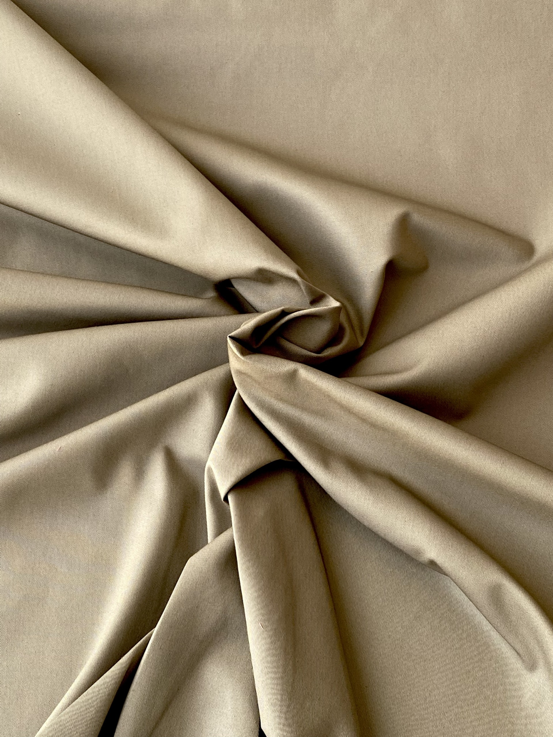 Khaki cotton gabardine fabric men’s summer trouser fabric 150 cm wide