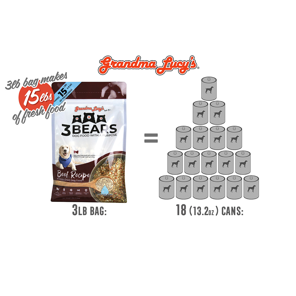 Grandma Lucys Three Bears Beef Best Dog Dry Foods 3Lb