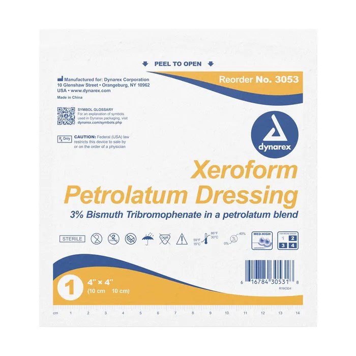Xeroform Gauze Dressing 4x4 (25 ct.) BODYARMOR MEDICAL SUPPLIES