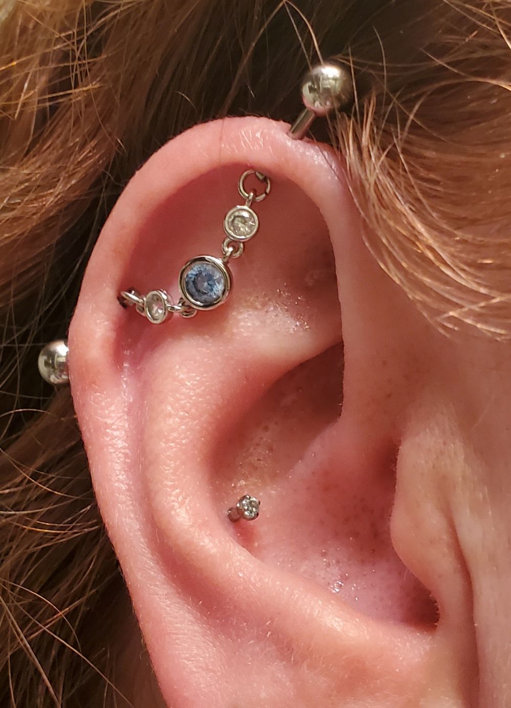 Triple Gem Chain Floating Industrial Barbell