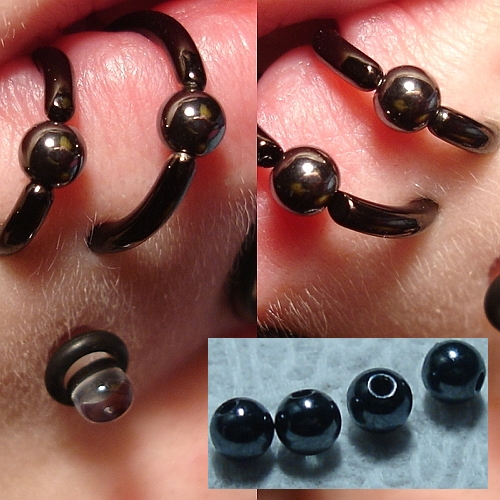 Hematite Stone Captive Bead