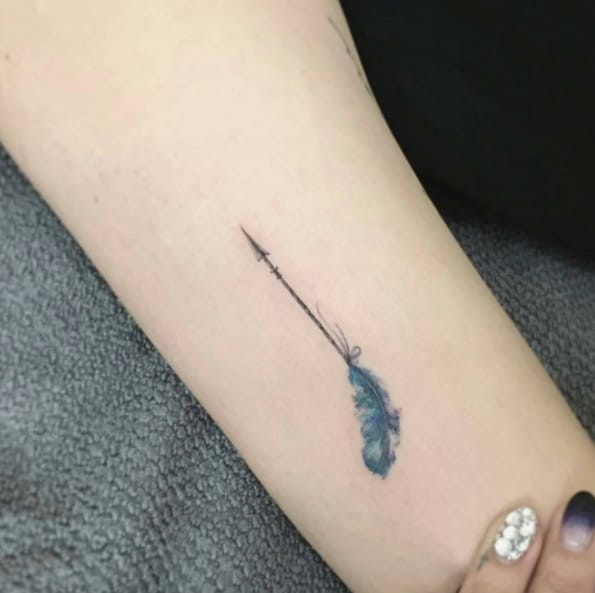 170 Awesome Arrow Tattoo Designs With Meanings And Ideas - Body Art Guru 593_x_595_jpg
