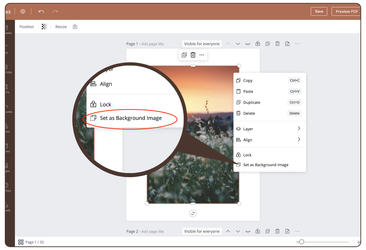 Set image as background BodyGraph
