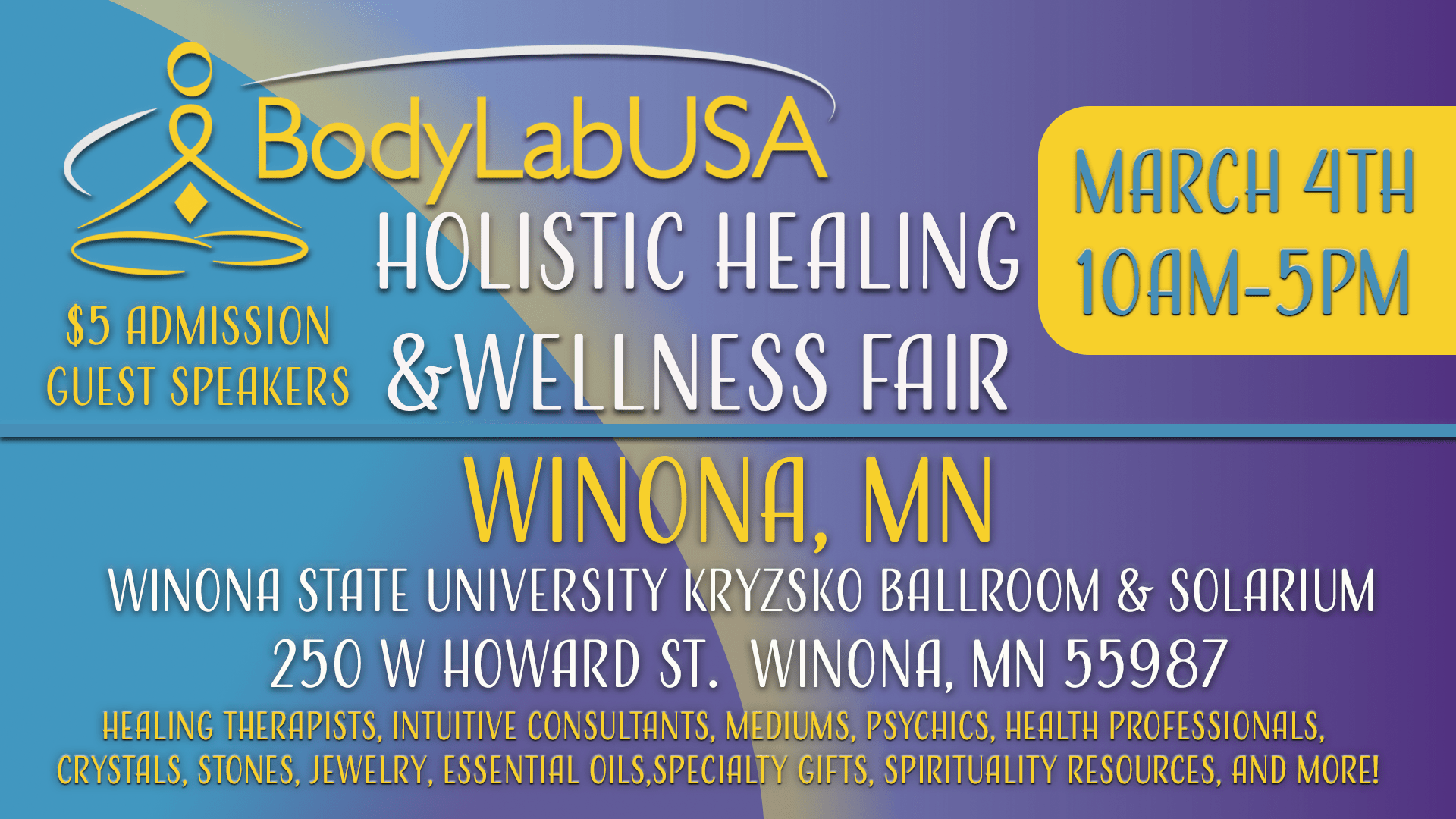Holistic Healing & Wellness Fair Winona, MN BodyLabUSA Fairs