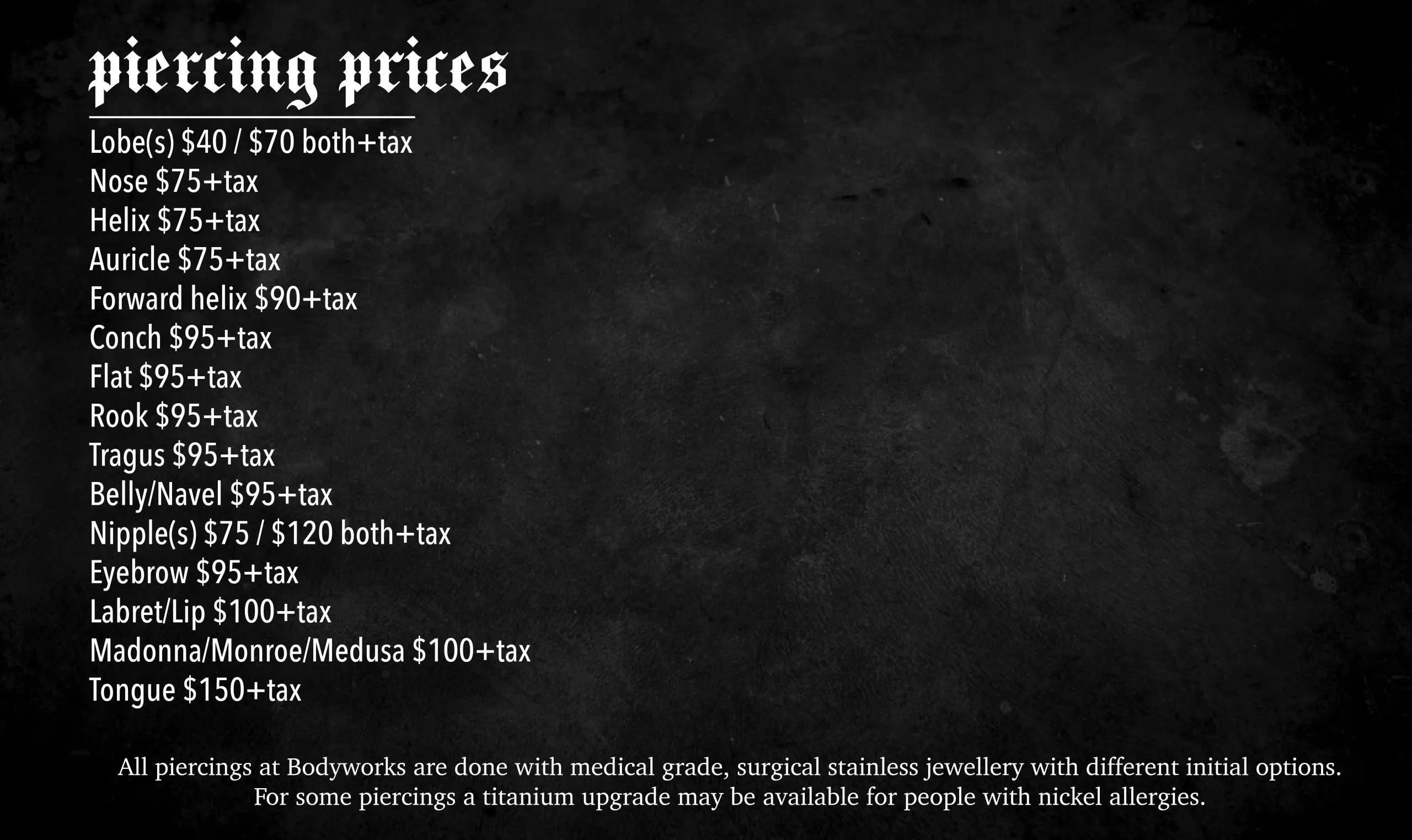 Piercing Body Works Tattoo