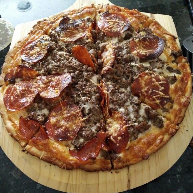 Seasoned Beef Pizza by Mary S. Bogle Vineyards