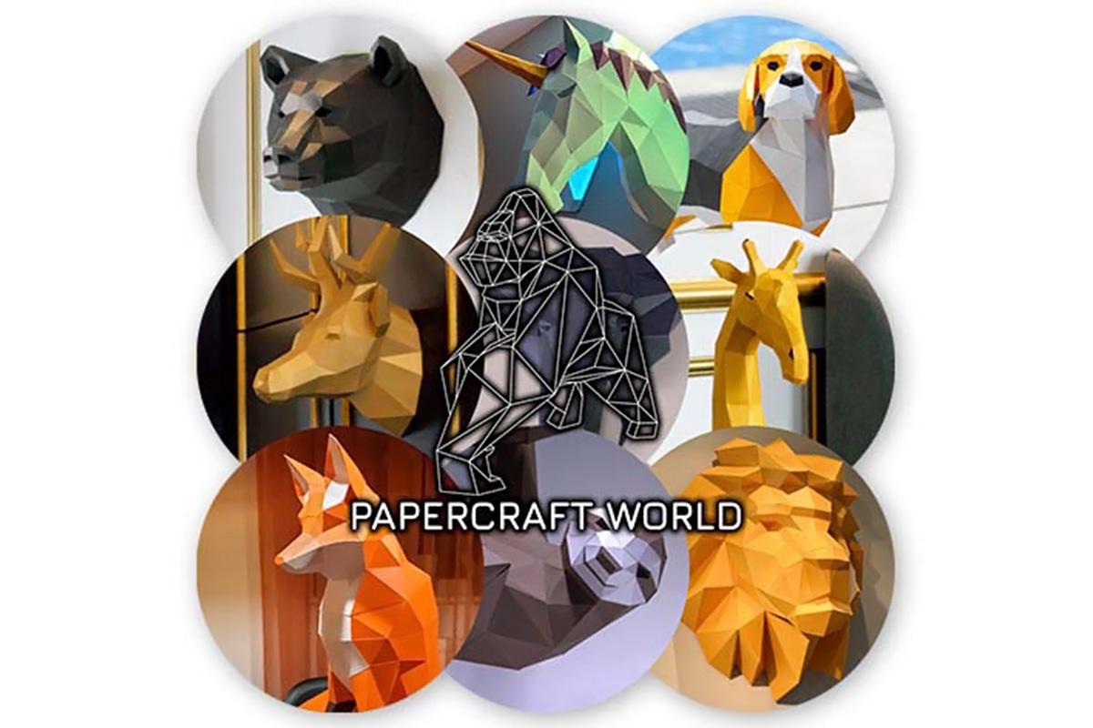 These 3D paper sculpture kits from PaperCraft World are truly next
