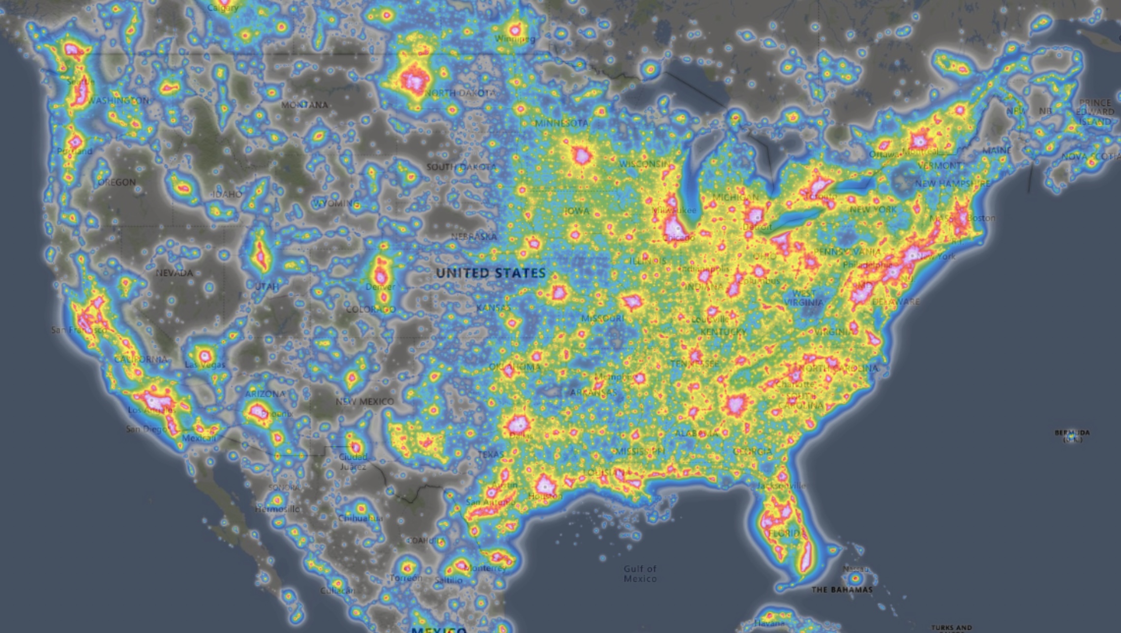 Light pollution map of the world | Boing Boing