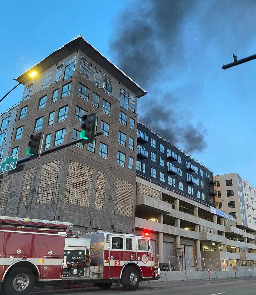 Downtown Boise, ID eightstory building catches fire