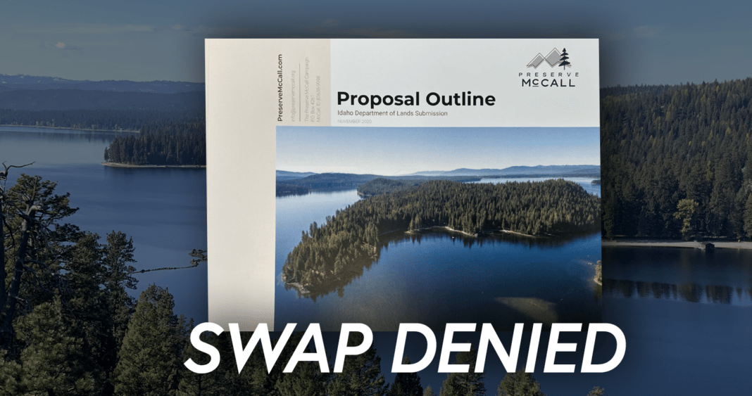 Idaho Dept. of Lands rejects Trident Holdings' McCall swap proposal