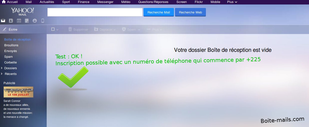 Yahoo Mail : ouverture de compte en ligne avec Yahoo.fr