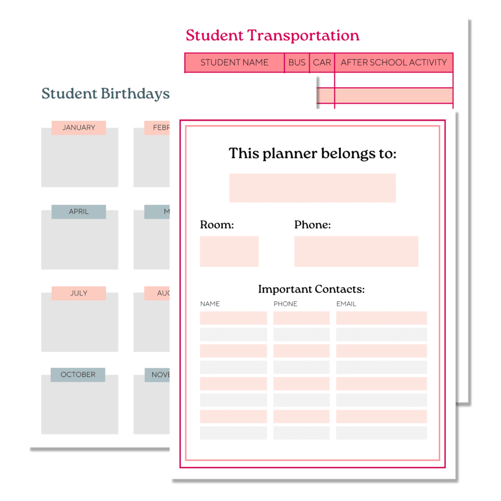 Printable Teacher Planner Templates for 2023 2024 Boldly Inspired