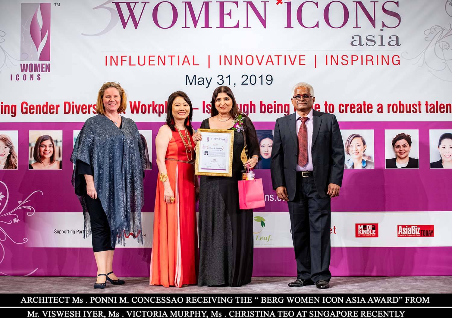 Architect, Dr Ponni Concessao Was Honoured With 2019 Women Icons Asia