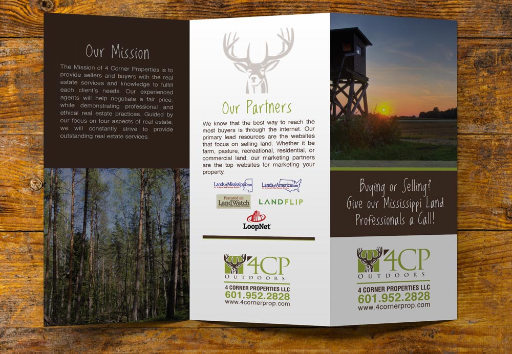 4 Corner Properties Trifold Brochures Bold Print Design Studio
