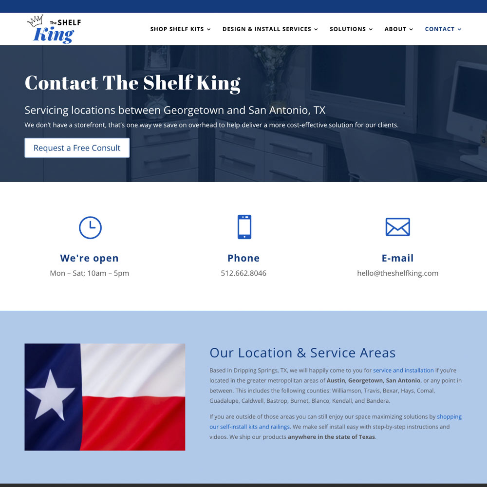 The Shelf King site Bold Print Design Studio
