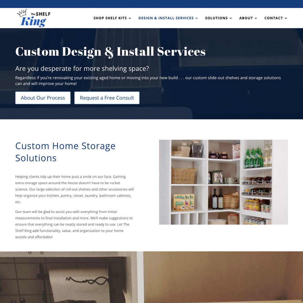 The Shelf King site Bold Print Design Studio