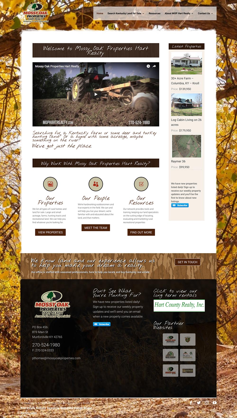 Mossy Oak Properties Hart Realty Real Estate site Bold Print