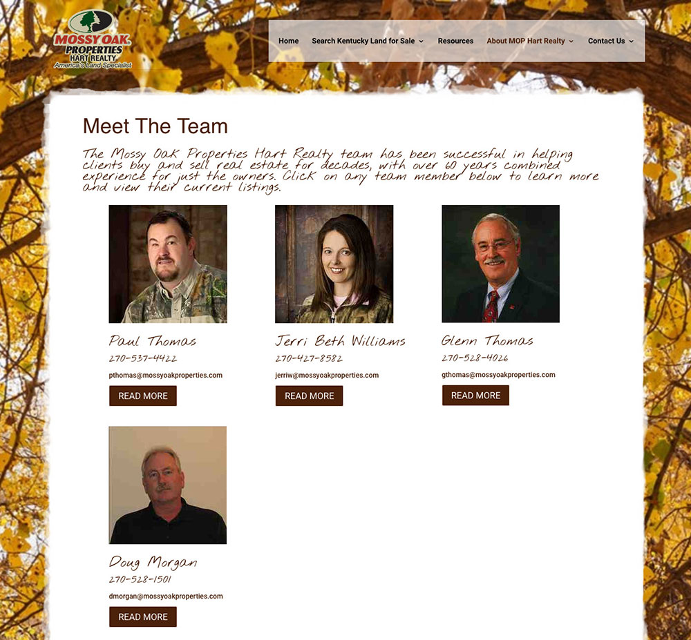 Mossy Oak Properties Hart Realty Real Estate site Bold Print