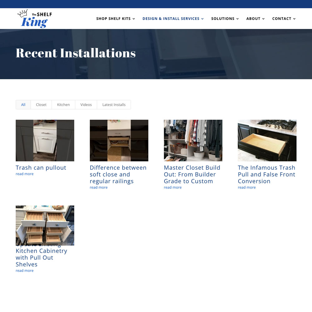 The Shelf King site Bold Print Design Studio