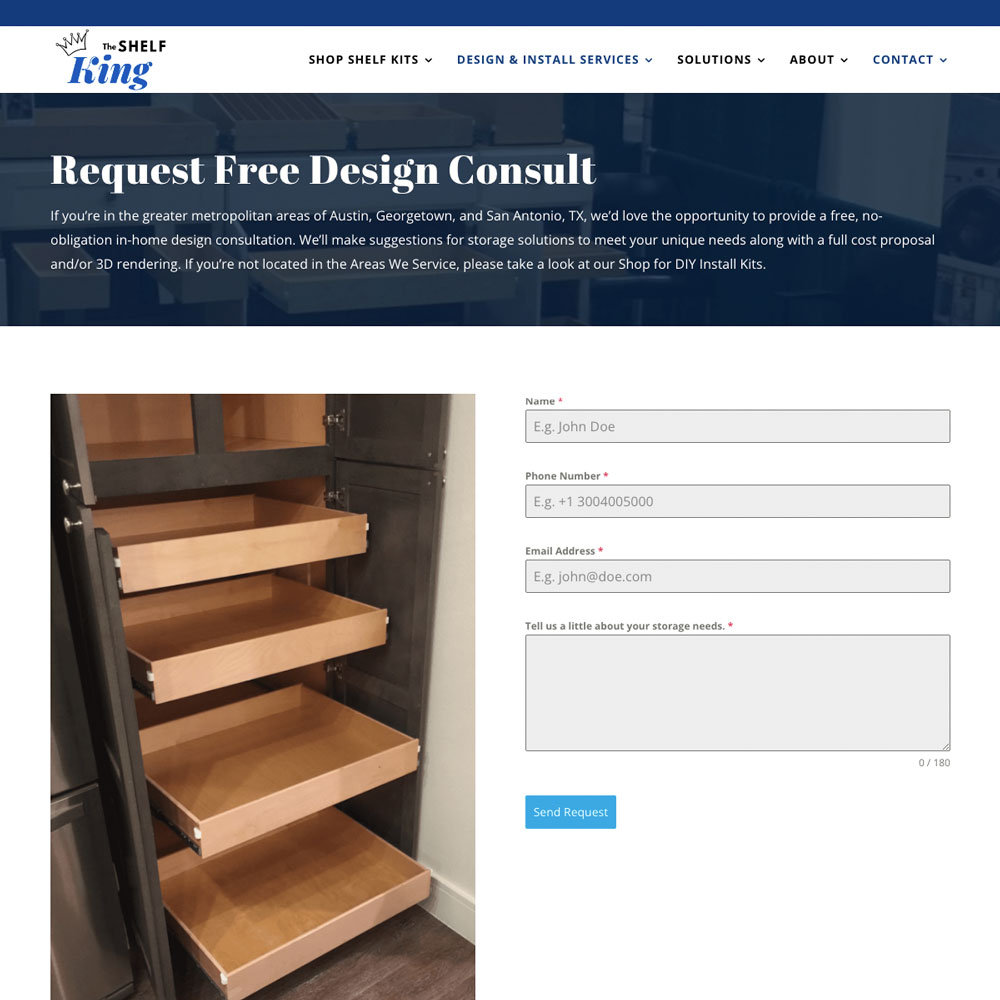 The Shelf King site Bold Print Design Studio