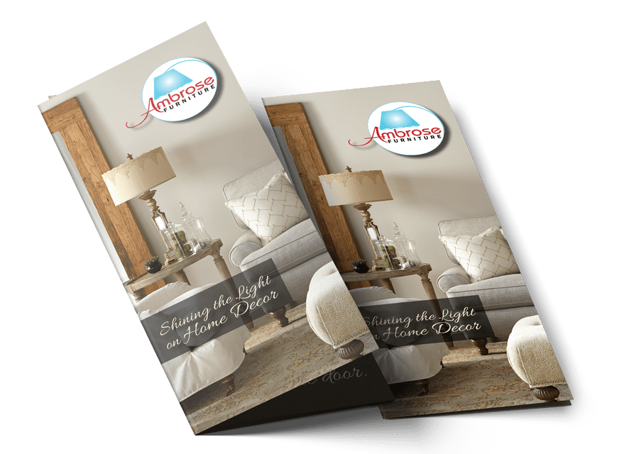 Ambrose Furniture Trifold Brochure Bold Print Design Studio