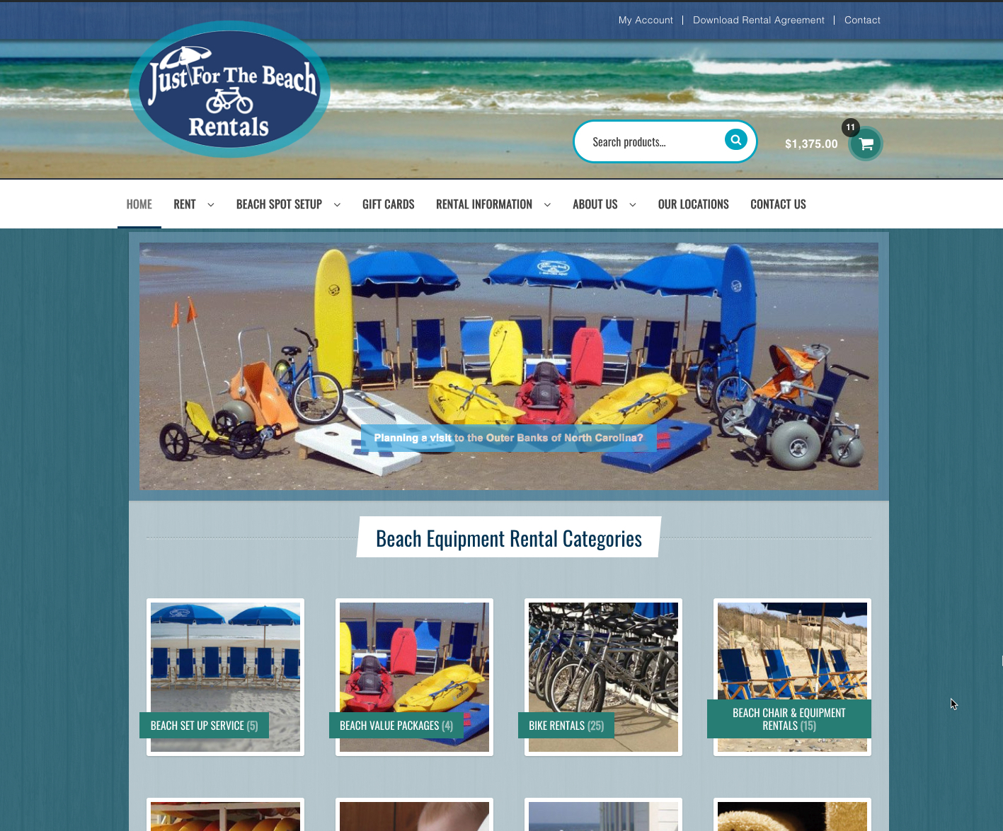 Just For The Beach Rentals site Bold Print Design Studio