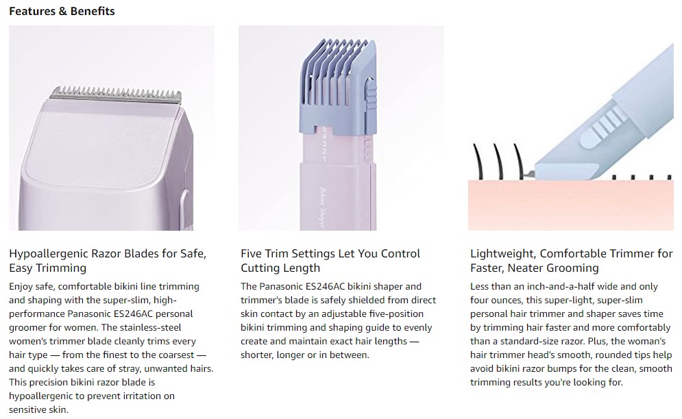 Panasonic Bikini Shaper And Trimmer For Women BoldProducts USA