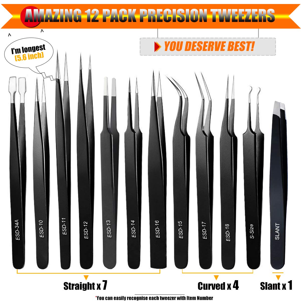 Tweezers Precision Tweezer Set Craft Tweezers ⋆ BoldProducts USA