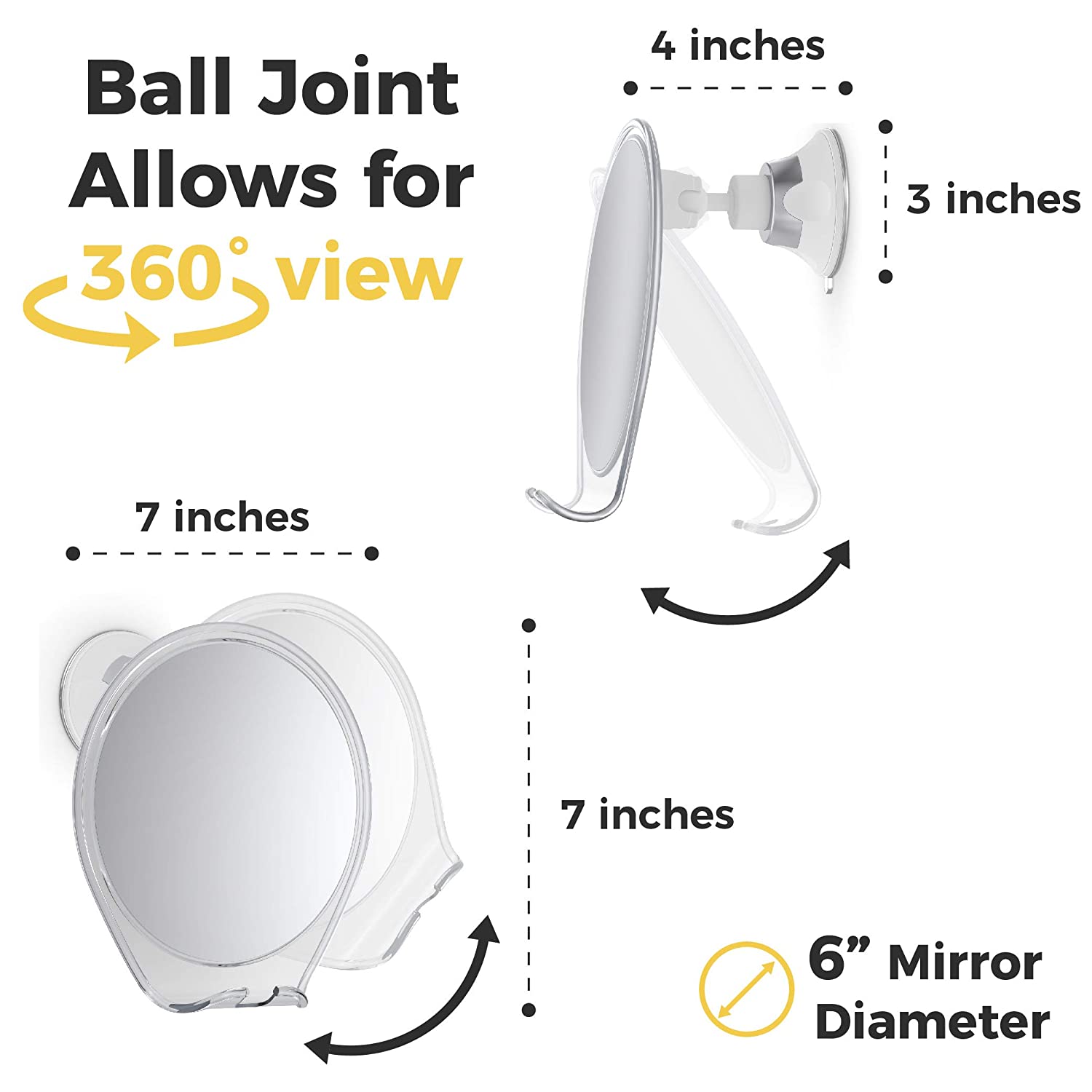 HoneyBull Shower Mirror for Shaving Fogless BoldProducts Instant