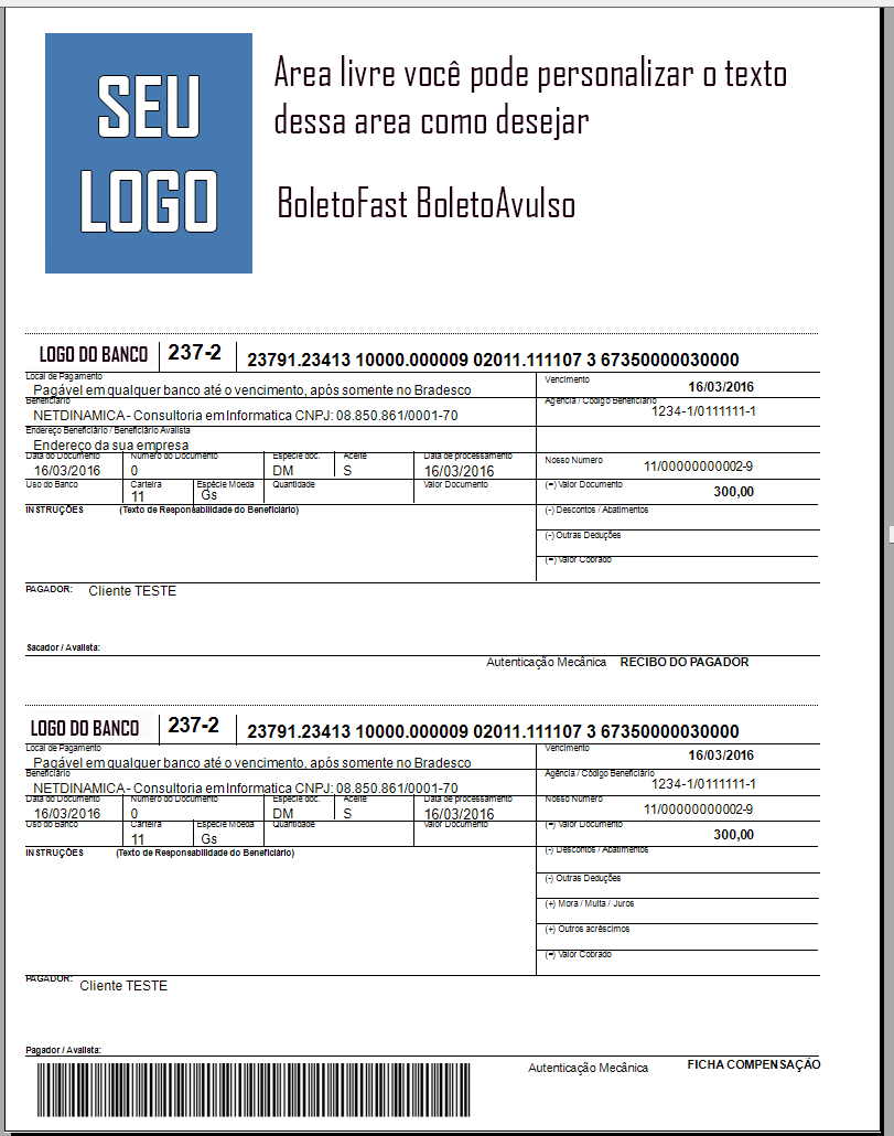 Sistema para gerar boleto, carnê de pagamento e geração de arquivo