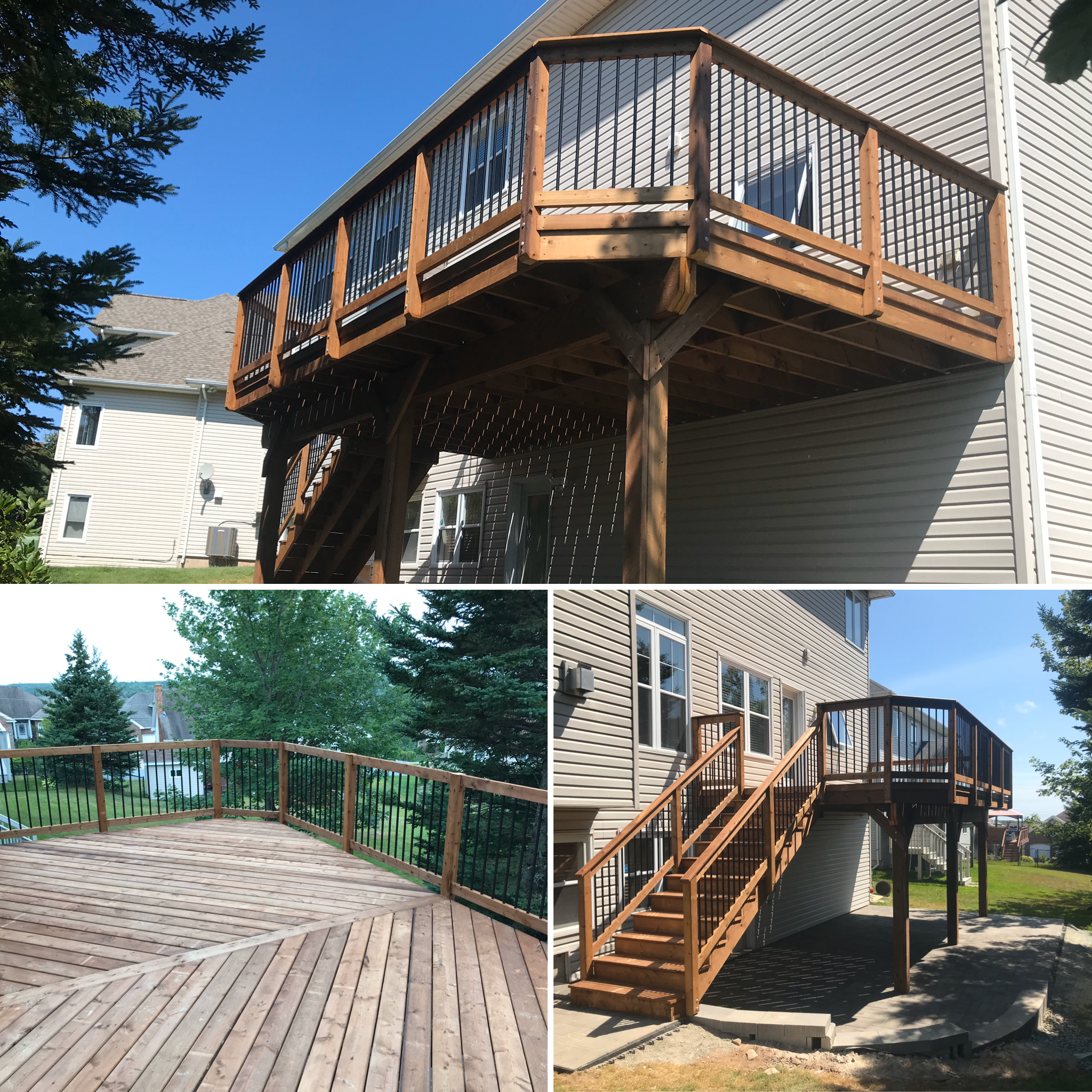 Brown Pressure Treated Deck & Stone Patio Dartmouth