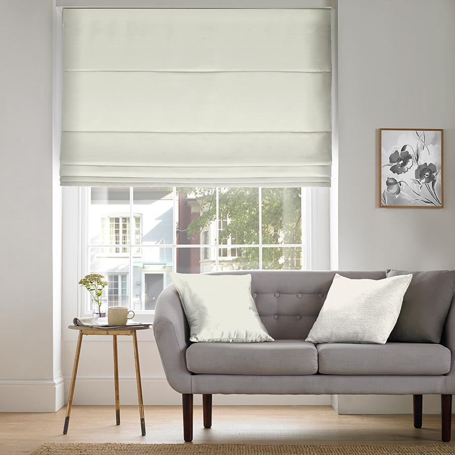 Sateen White Roman Blind Bolton Blinds