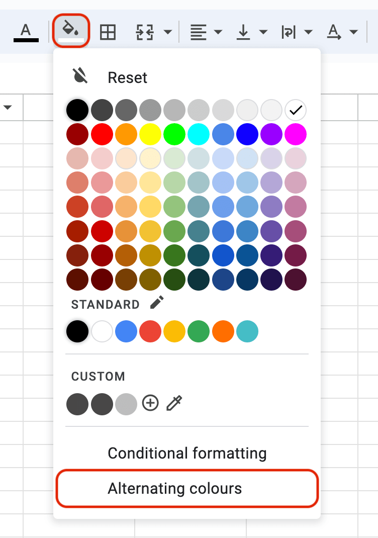 How To Add Alternate Row Color in Google Sheets?