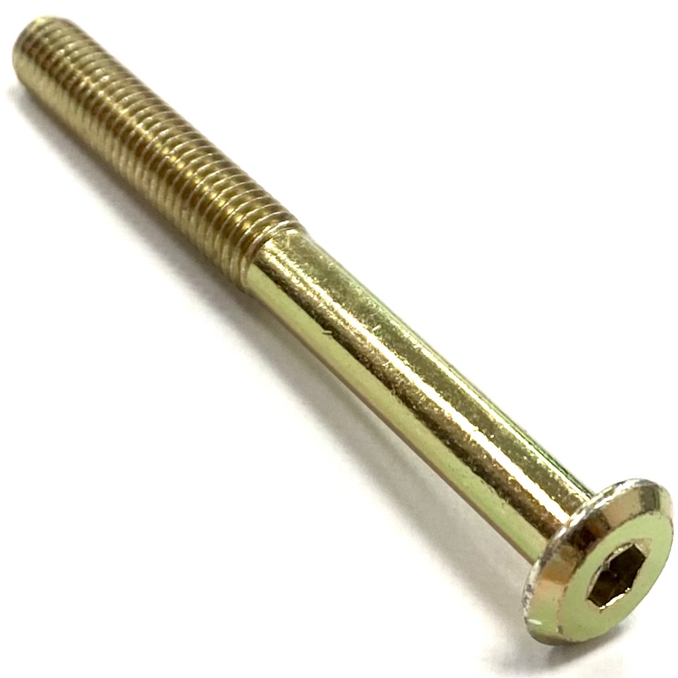 M8 x 110mm Furniture Connector Bolts / Connecting Bolts Yellow Zinc