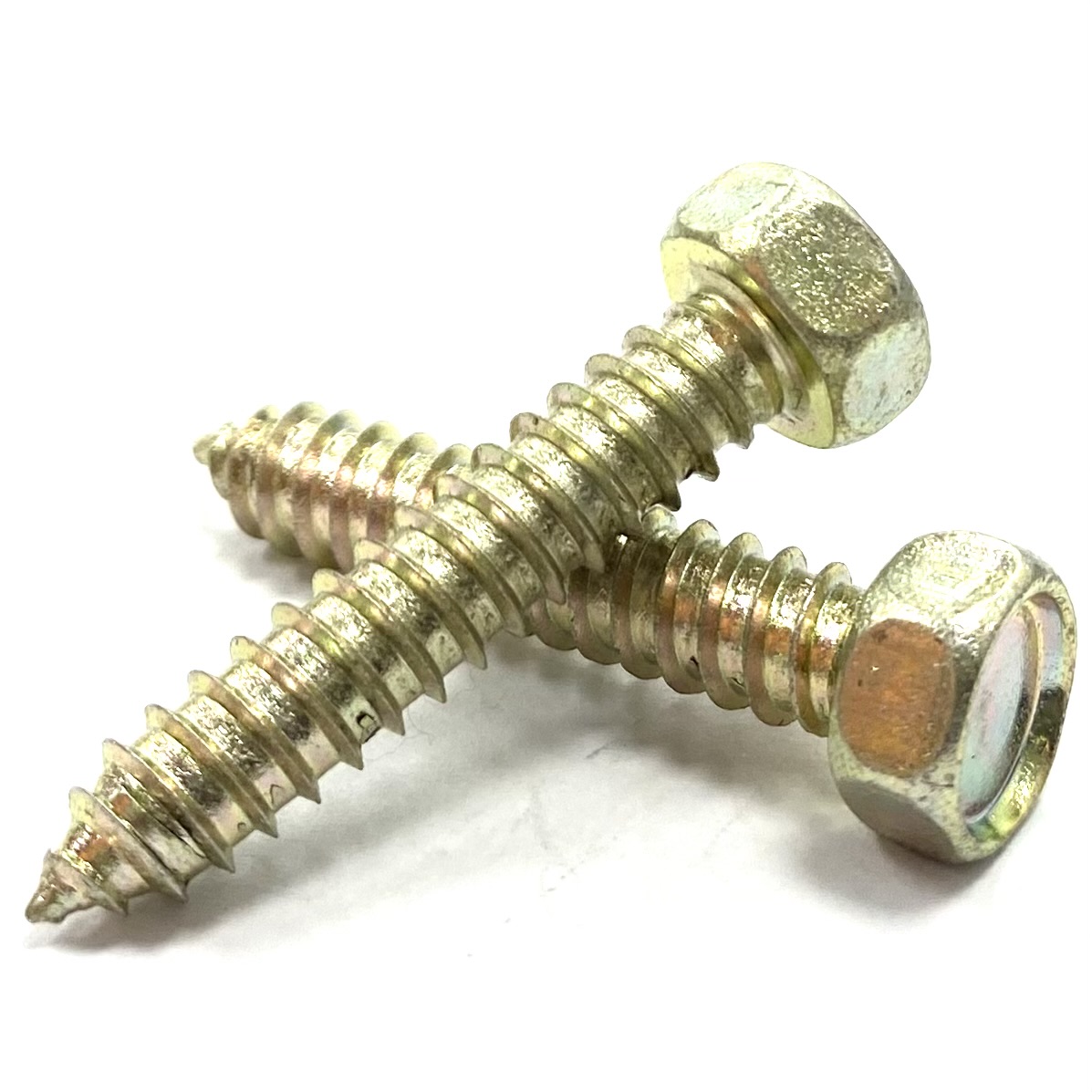 No.14 x 2" (6.3 x 50mm) Hex Head Self Tapping Screws Yellow Zinc Plated