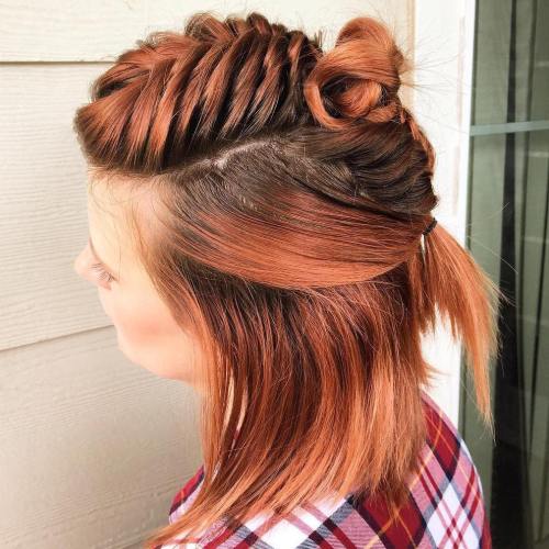 Idéias de penteado trançado cativante para meninas com cabelo curto