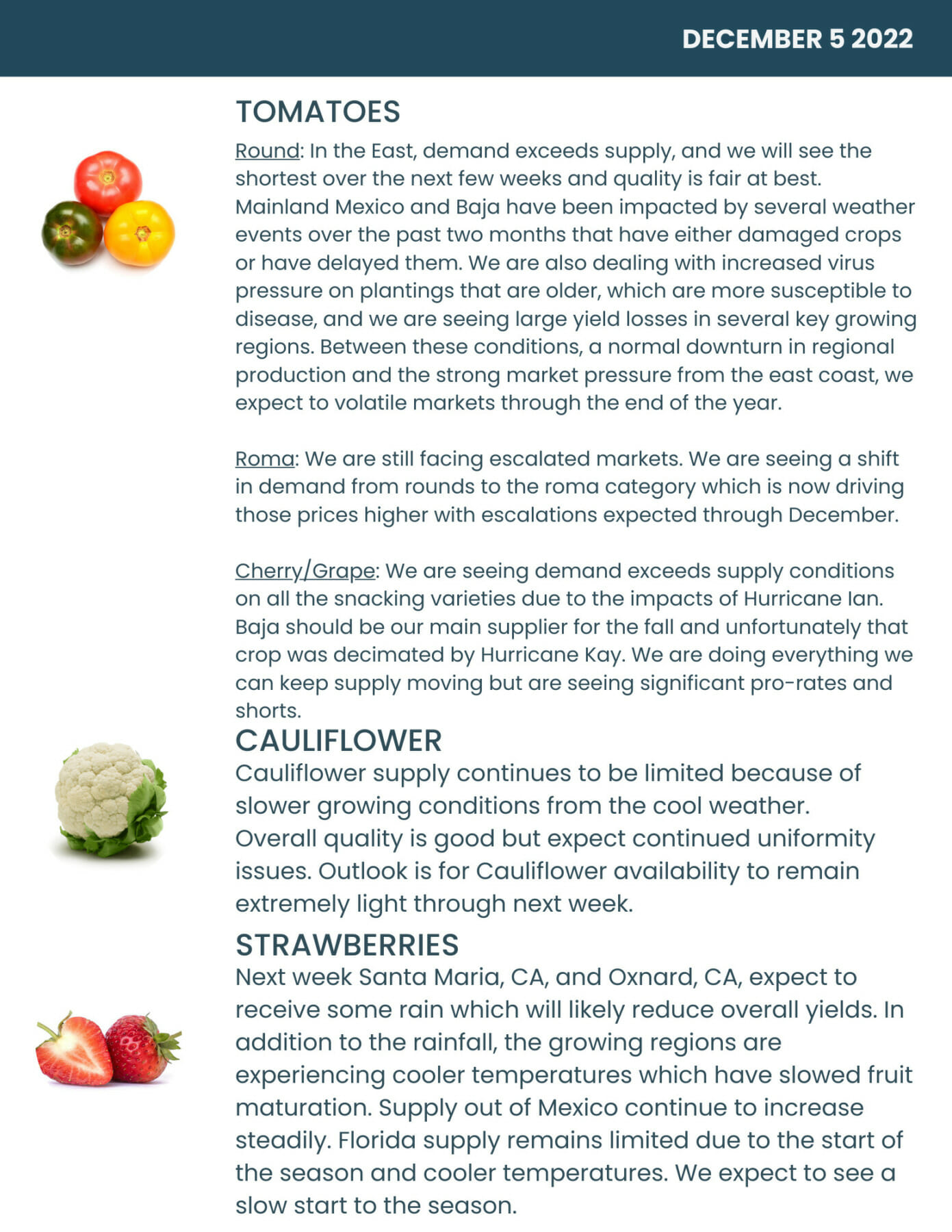 Bondi Produce Market Report December 5th 2022 Bondi Produce