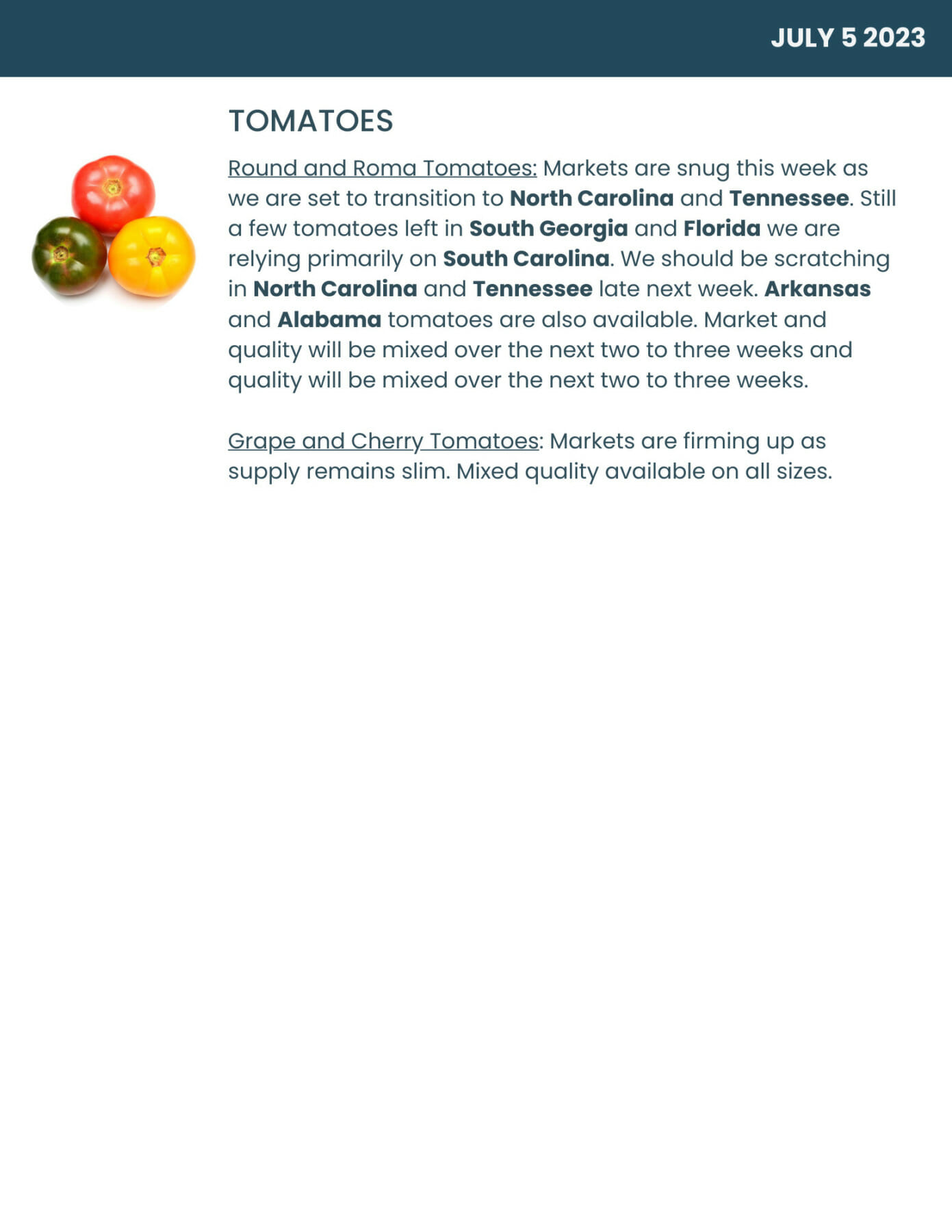 Bondi Produce Market Report July 5th 2023 Bondi Produce