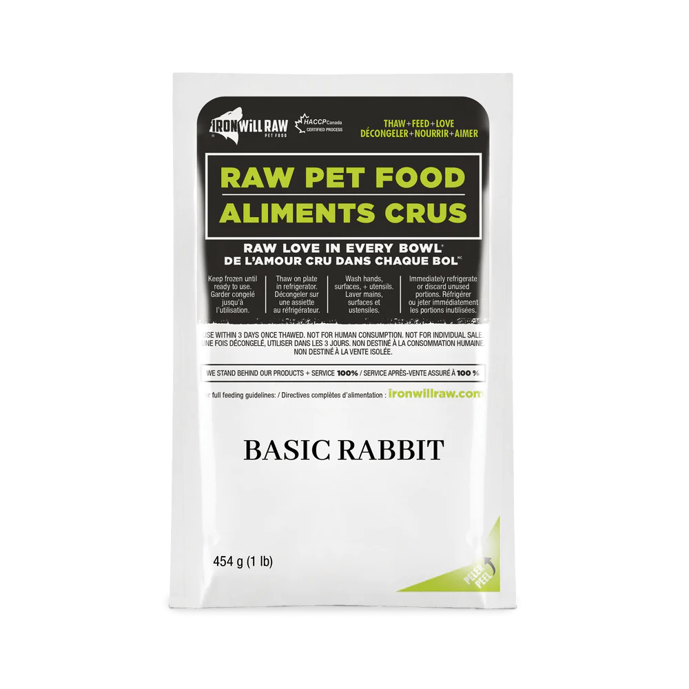 Iron Will Raw Basic Rabbit 6 lb Bones Pet Boutique