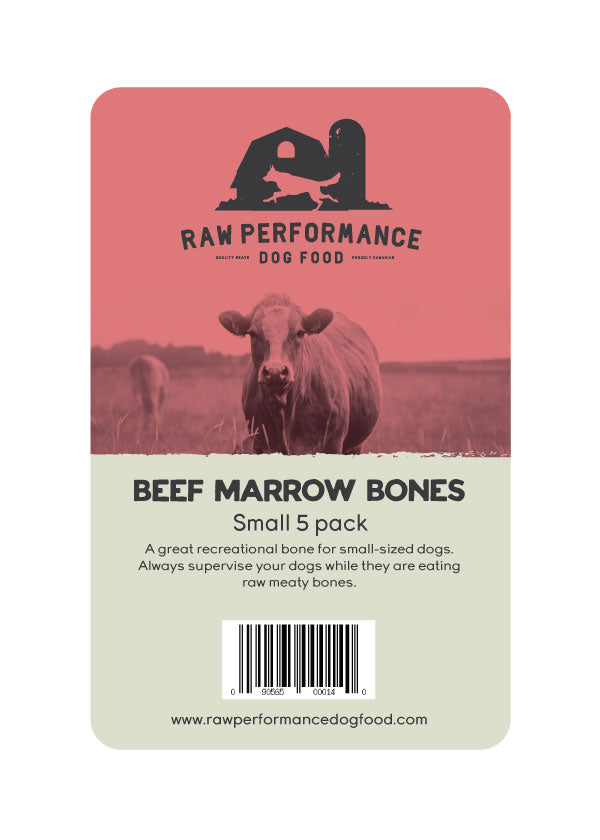Raw Performance Small Beef Marrow Bones 5 Pack Bones Pet Boutique
