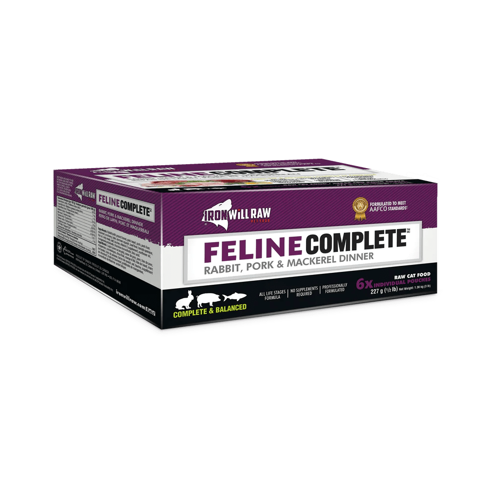Iron Will Feline Complete Rabbit, Pork, Mackerel Dinner 3 lbs Bones