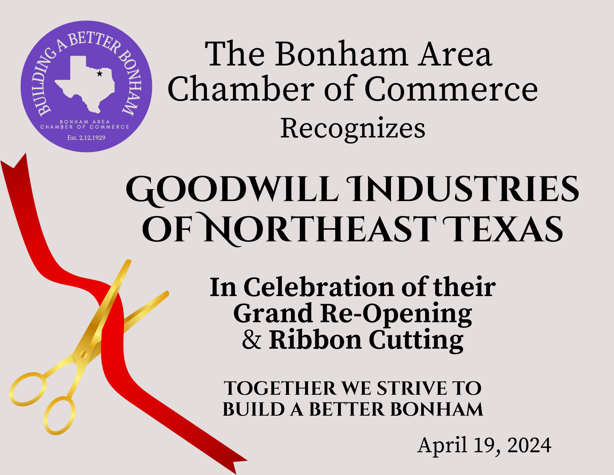 Goodwill of Northeast Texas Official Member Ribbon Cutting and Grand Re