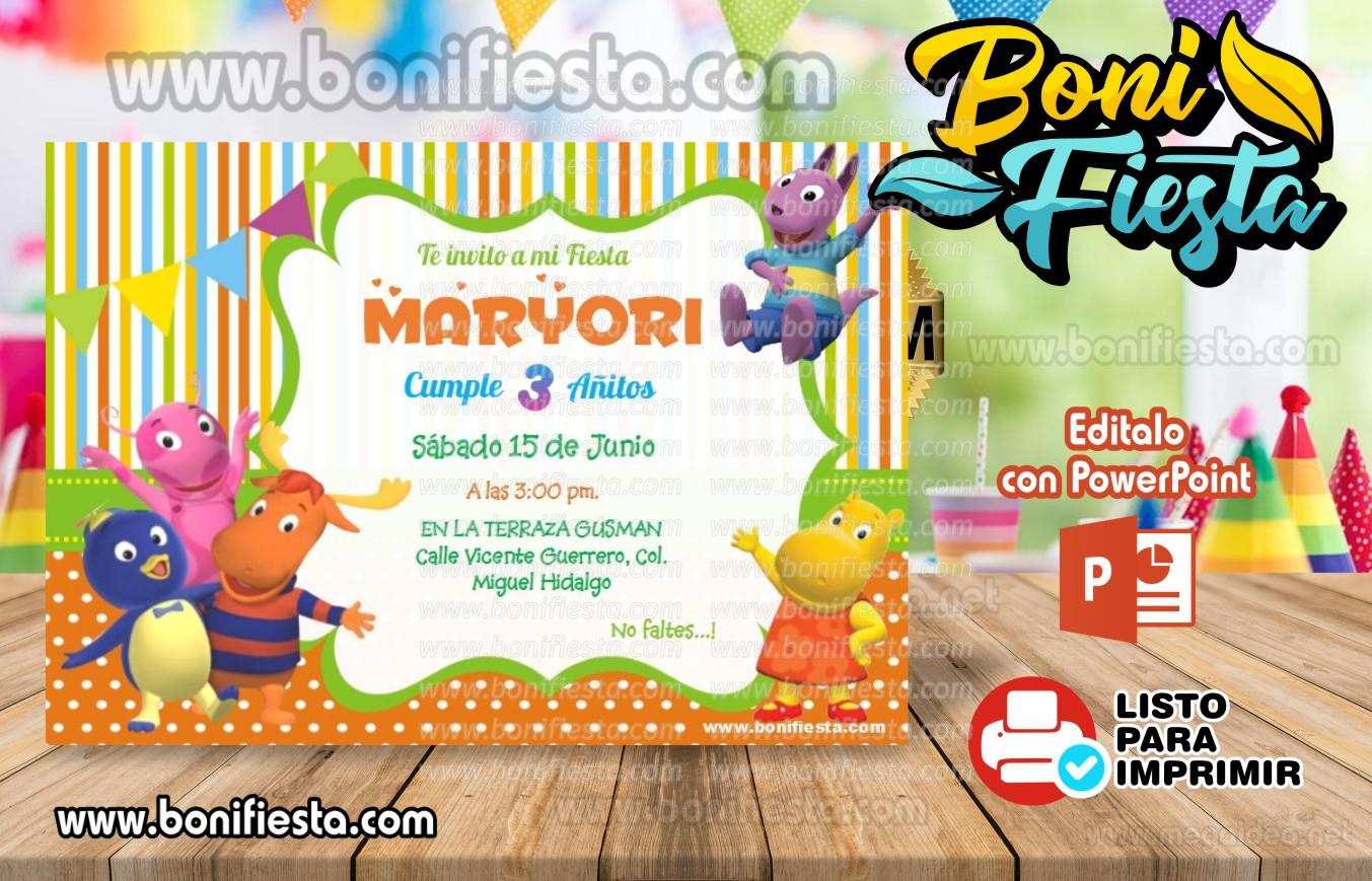 Invitación de los Backyardigans Boni Fiesta