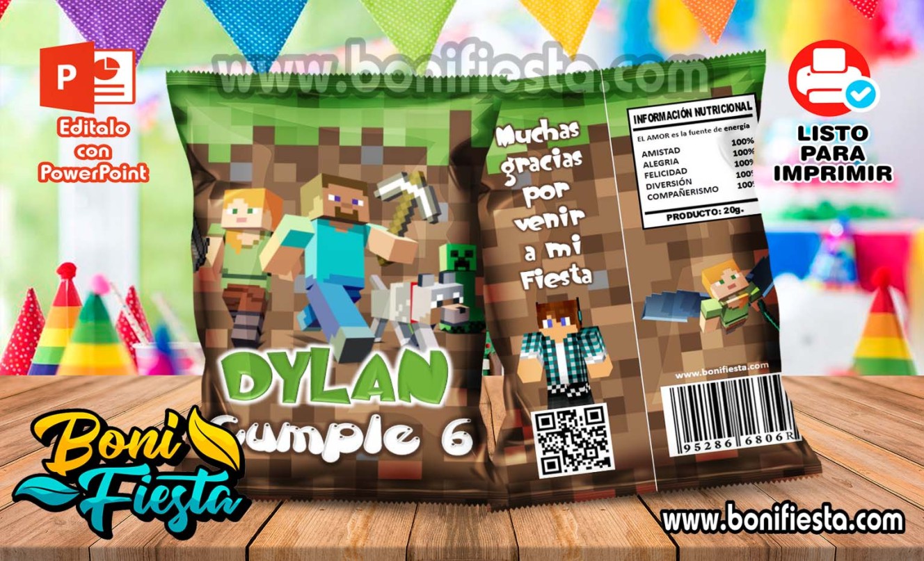 Chips Bags Minecraft Boni Fiesta