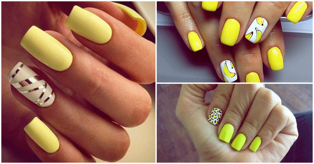 Uñas postizas amarillas Uñas Acrilicas