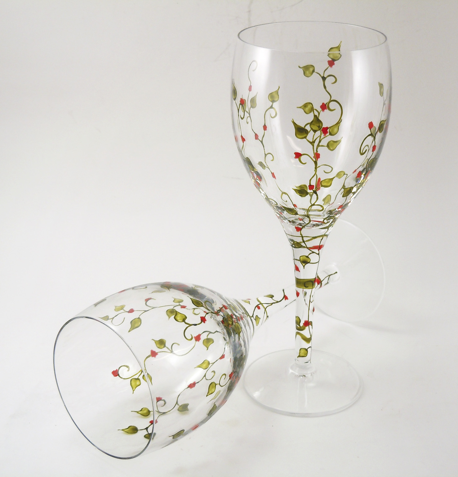 Hand painted glass Bonjour Florence