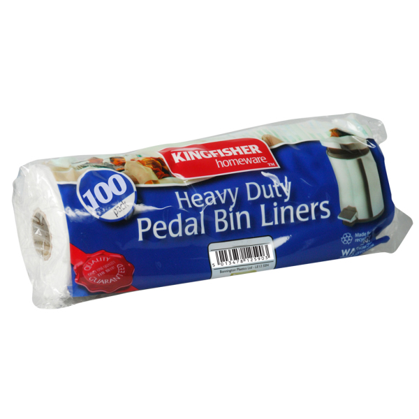 100 Pack Of Value White 12L Pedal Bin Liners Bonningtons