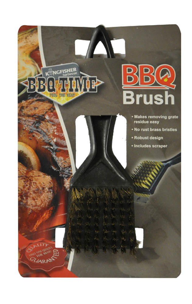 Bbq Brass Bristle Cleaner Brush With Metal Scraper Bonningtons
