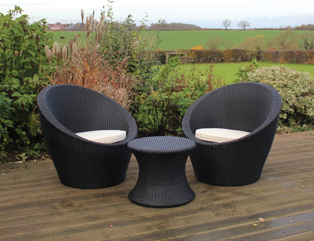 Rattan Effect Table And 2 Egg Chairs Bistro Set Bonningtons